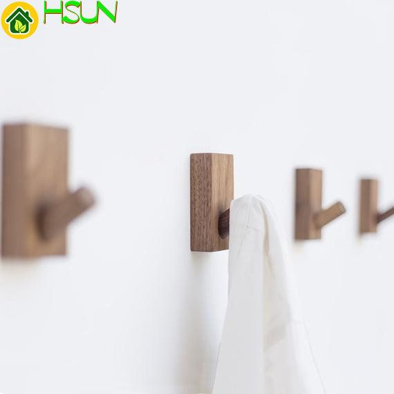 Beech Black Walnut Hangers Towel Hook Solid Wood Hooks Decorative Wall Hooks Coat Hangers Racks Wall Bag Hooks Modern
