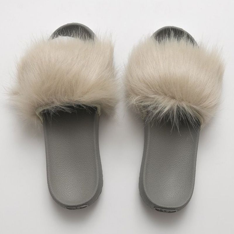 usa luxury brand pink women s fur slides real fur fluffy autumn