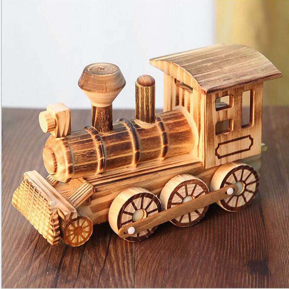 2020 Wholesale Handmade Wooden Imitation Train Wooden Toy Craft Home Decoration