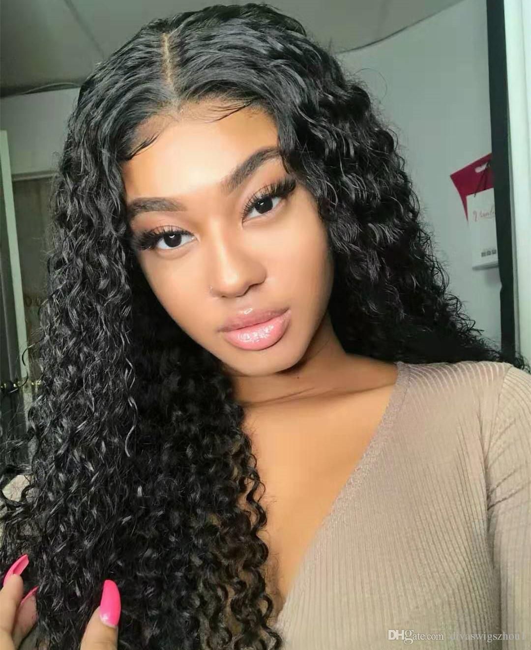 brazilian deep wave glueless wigs deep weave 360 lace frontal wigs with  baby hair pre plucked human hair lace wigs for black women