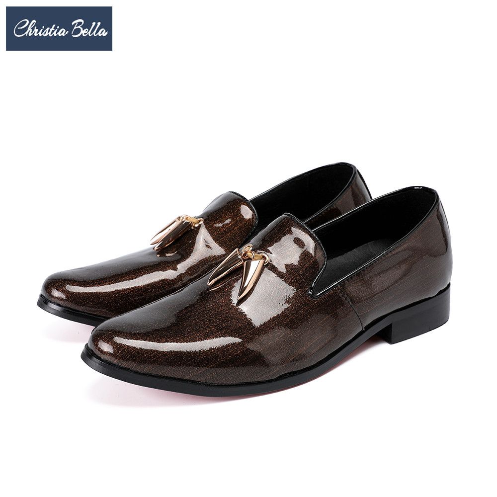 Christia Bella Fashion Italian Tassel Men Loafers Genuine Leather