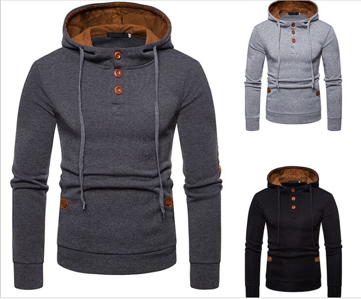 men solid fleece hoodies