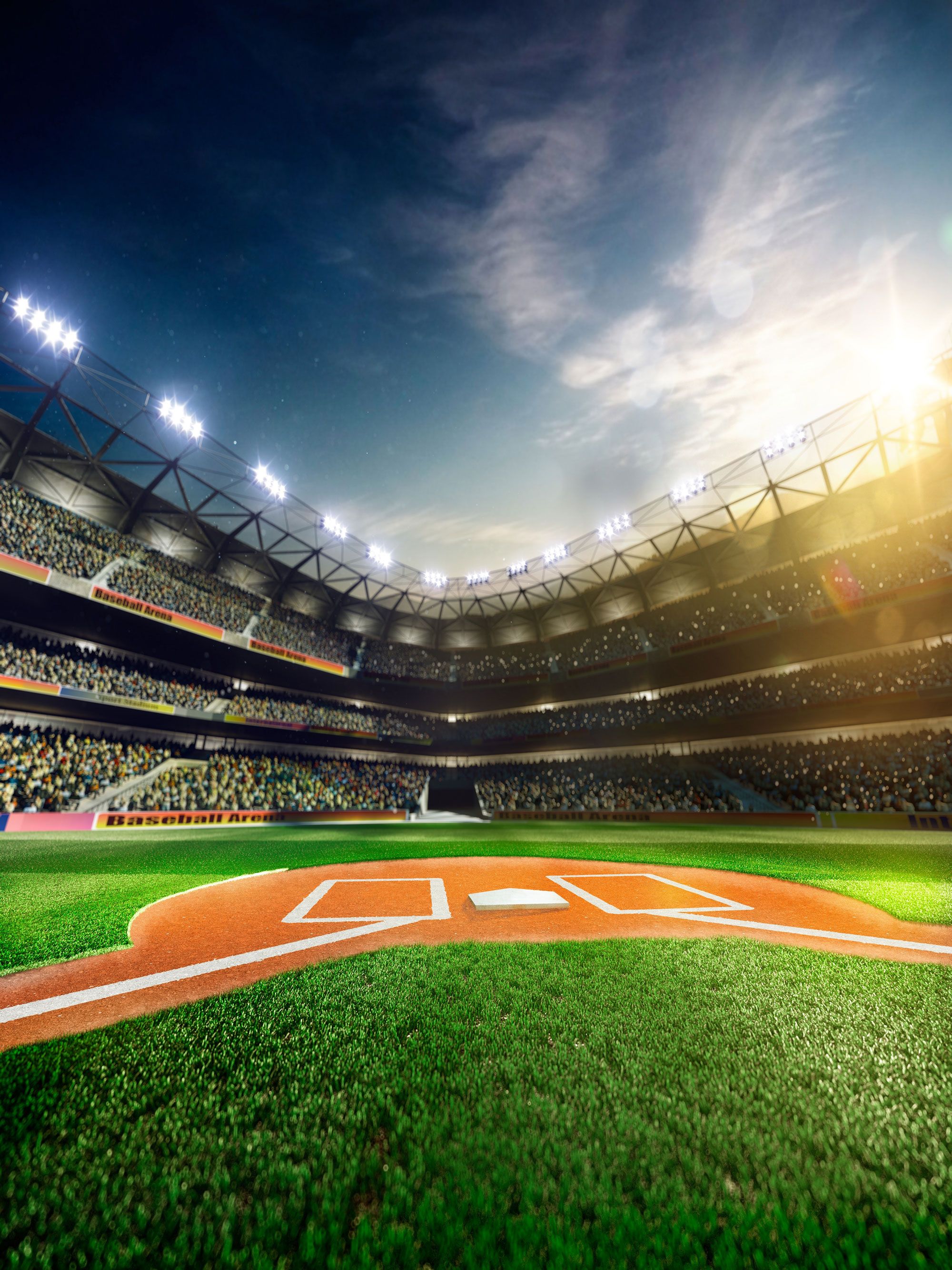 2021 Baseball Stadium Green Ground Vinyl Photography Backdrops Seamless