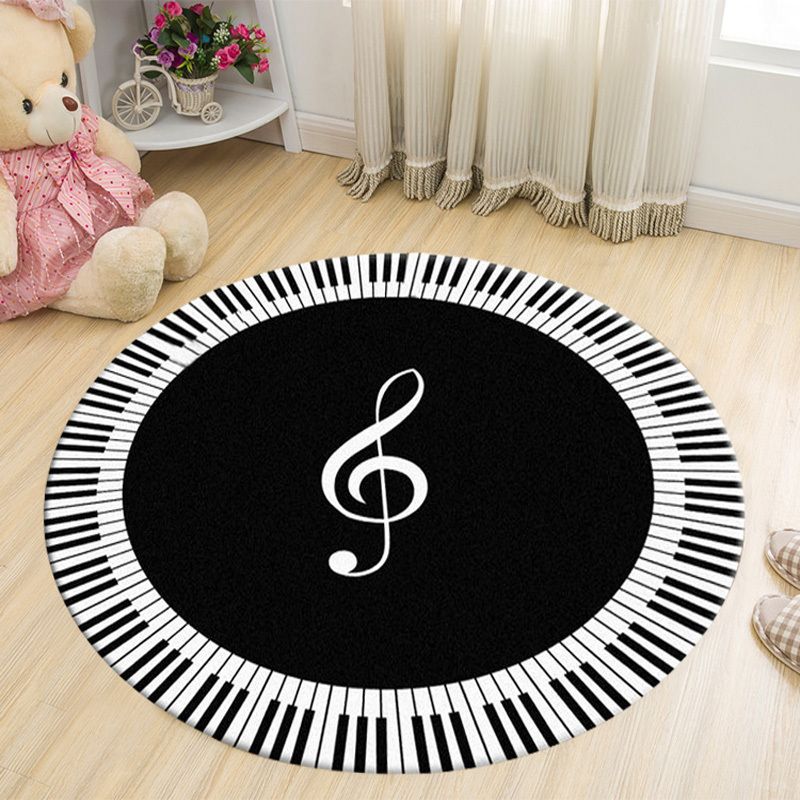 Round Carpet New Piano And Keyboard Carpets For Living Room Home Area Rugs Bedroom Kids Cartoon Computer Chair Doormat