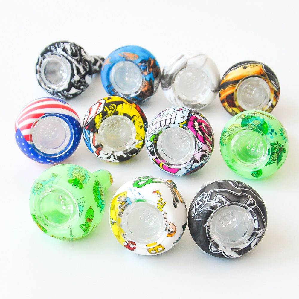 2020 Silicone Slide Bowl With 14.4mm Male Joint Dry Herb Bowl Tobacco