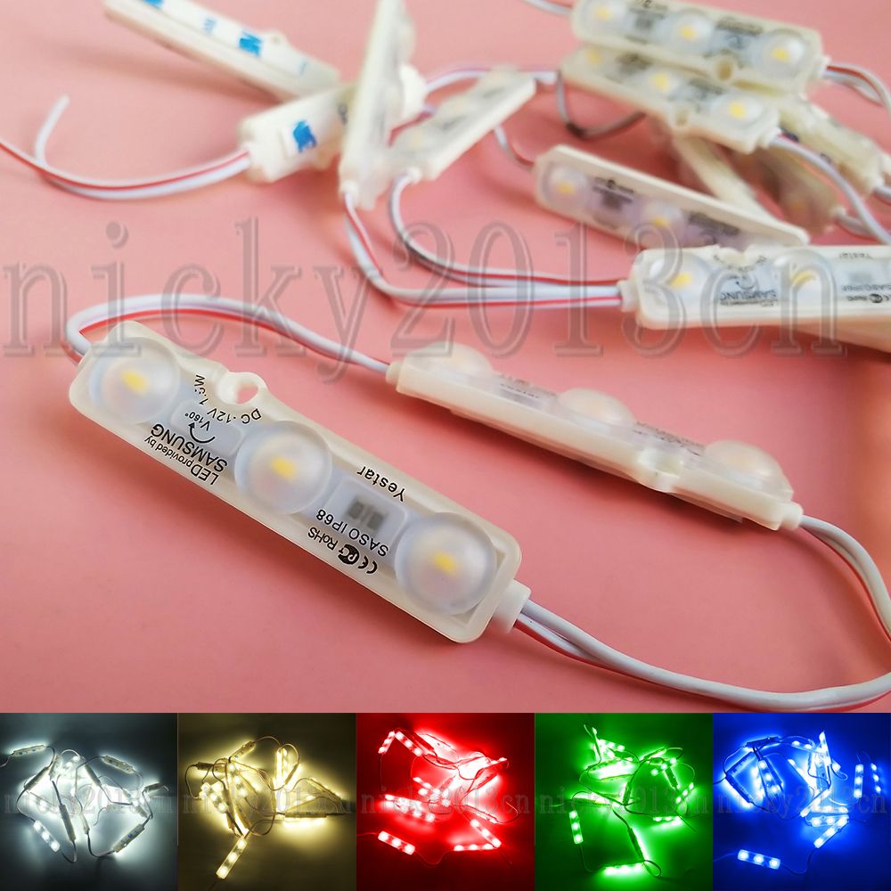 LED Module Light Tape Strip 3LEDs 3W White IP65 Cover Waterproof Sign
