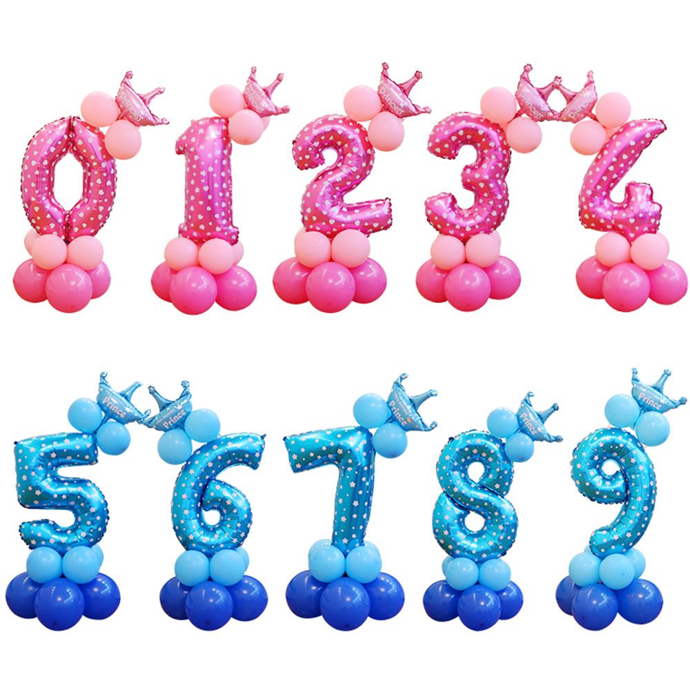 birthday balloons blue pink
