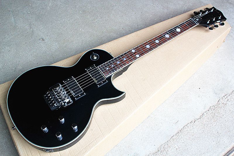 Elegant Missimg Angle Electric Guitar,Black Body And Chrome Hardwares