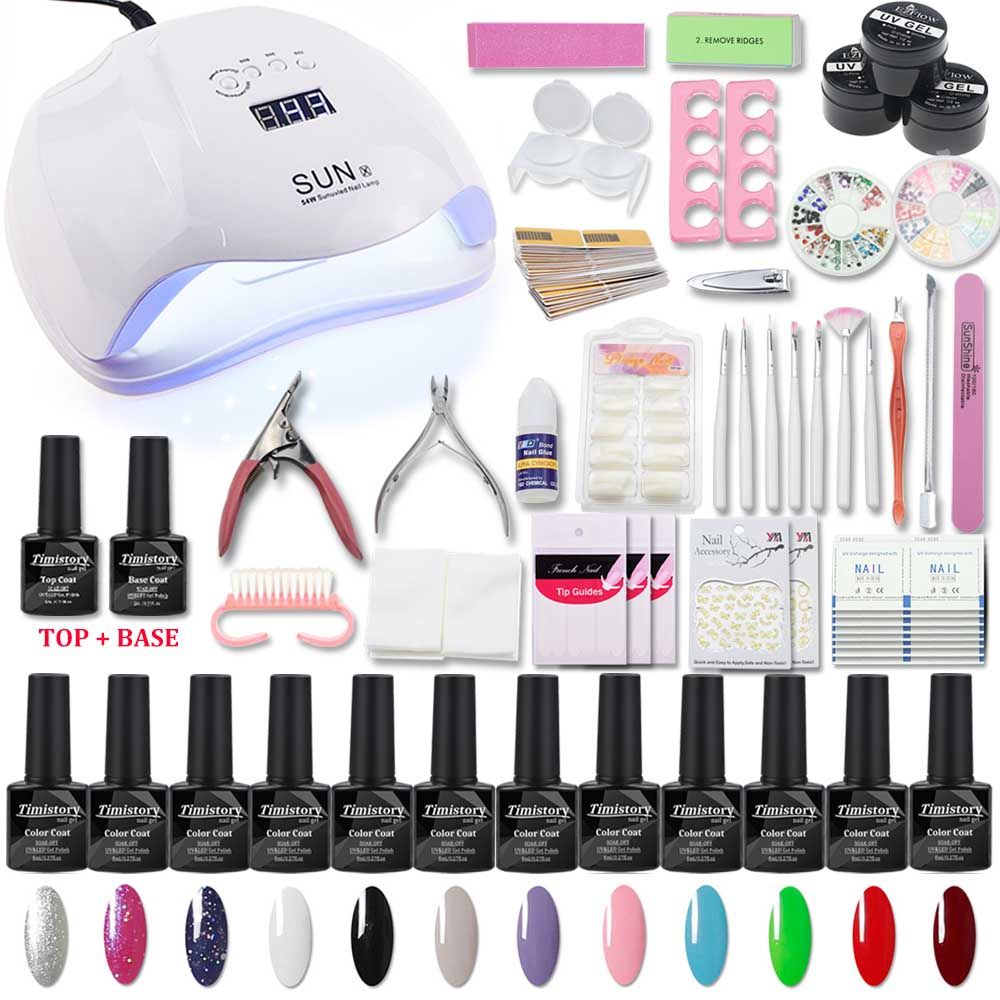 Nail Set With Uv Lamp Acrylic Liquid All For Manicure Pedicure Tools