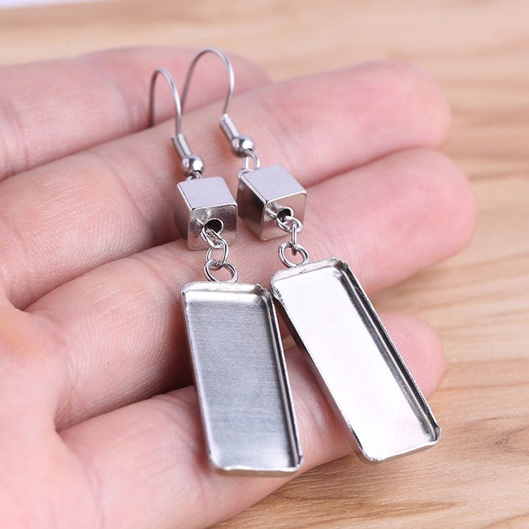 100PCS solo agujero largo Pendientes de Cobre de Joyería Colgante de Artículo Accesorio 30mm