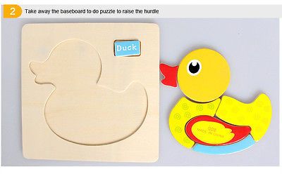 2021 Wooden Funny Toy Cartoon Animal Wooden Jigsaw Children Baby Kid
