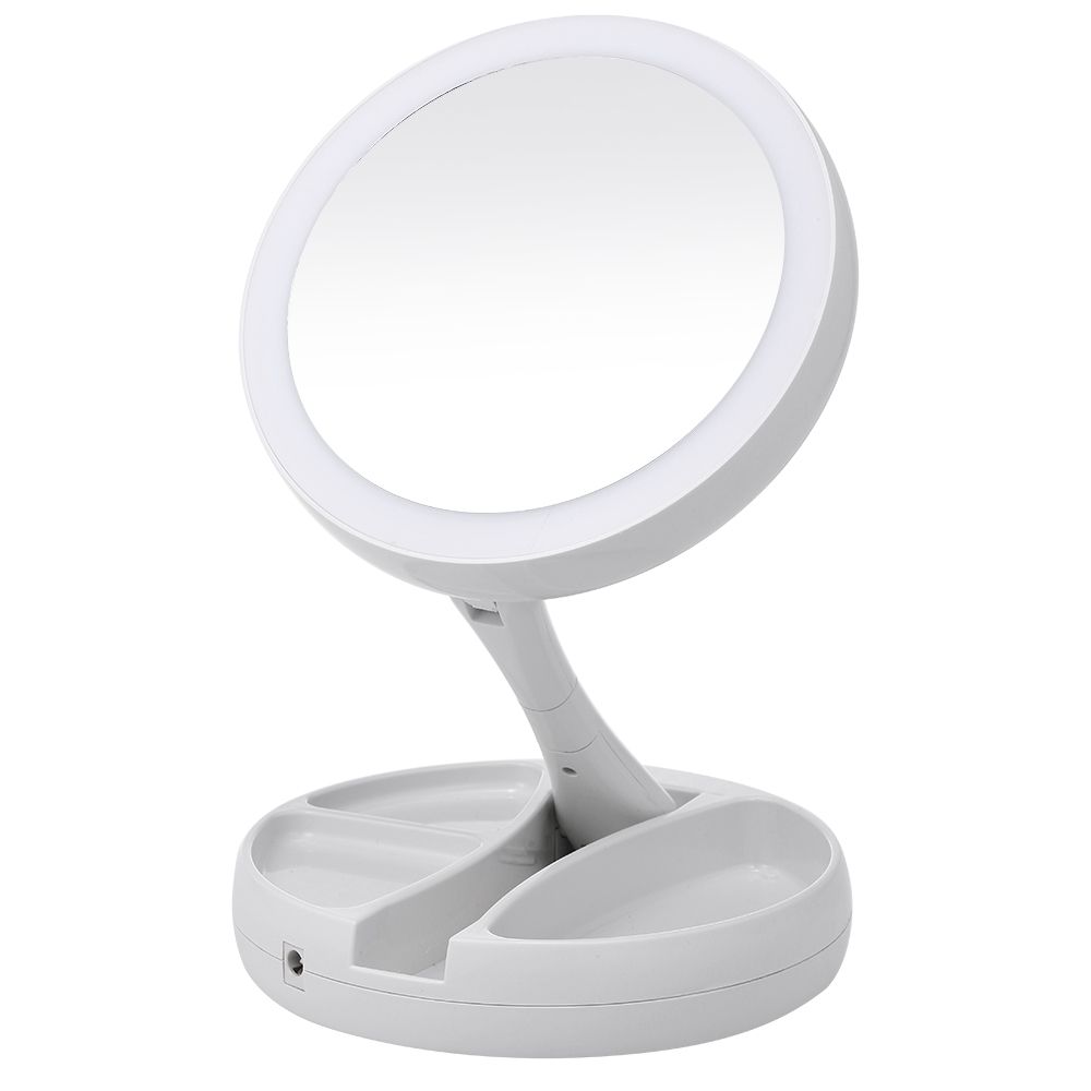 Portable Led Lighted Makeup Mirror Vanity Compact Make Up Pocket Mirrors Cosmetic Hand 10x Magnifying Glasses New