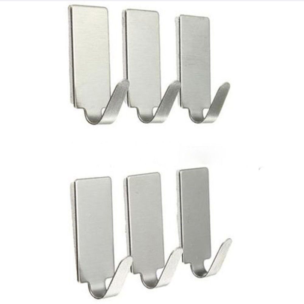 6 8 12pcs Hot Sale Sticky Vintage Over Door Hook Stainless Kitchen Cabinet Clothes Hanger Organizer Useful Holder Sucker L 5