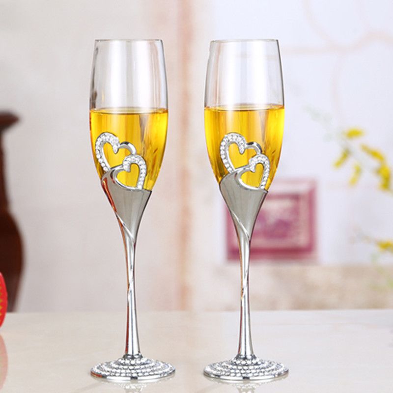 2020 Wedding Couple Glass Cup Champagne Glass Flutes Perfect Gifts =Prices Luxury Crystal Wine