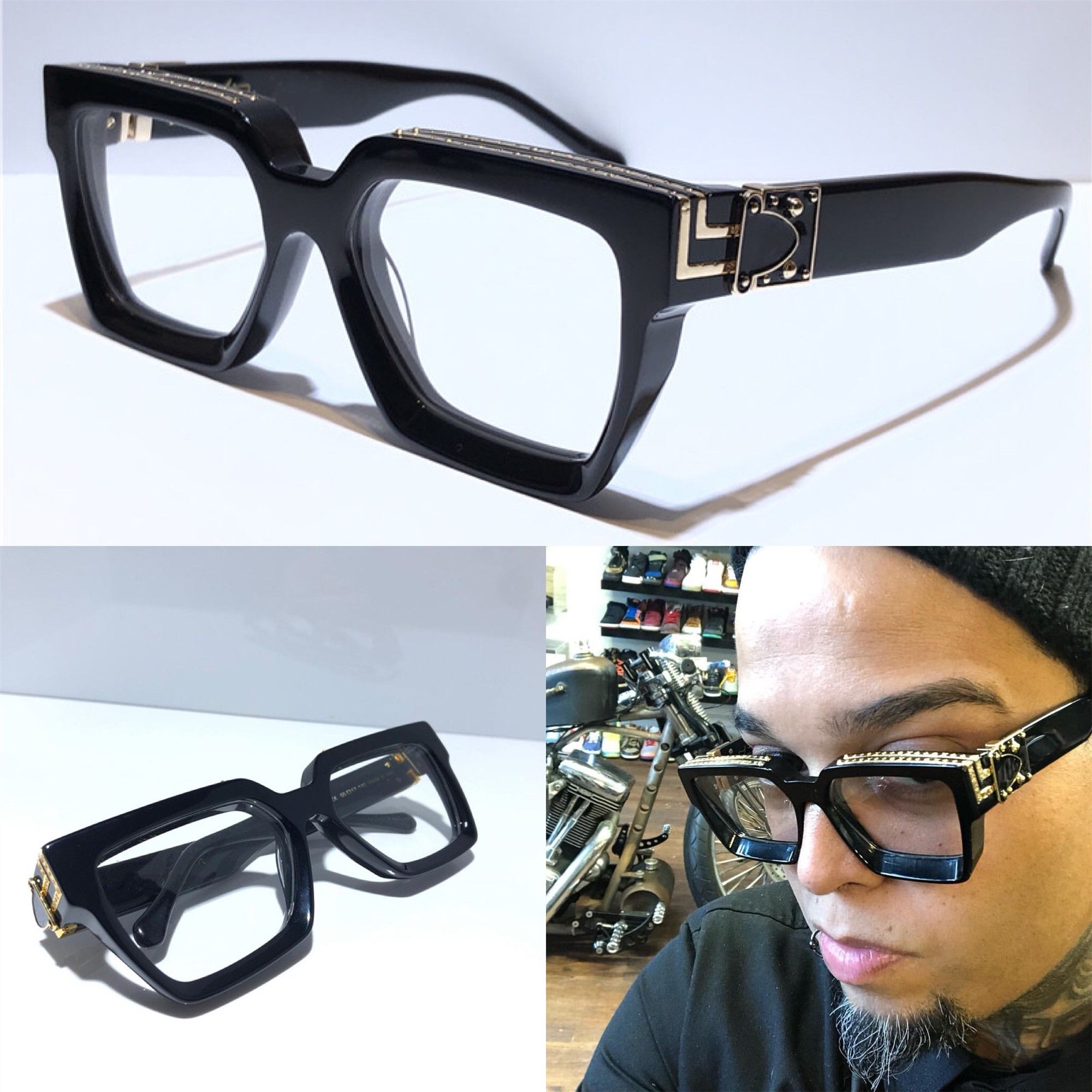 New Men Designer Glasses Z1165W Millionaire Square Frame Vintage Shiny