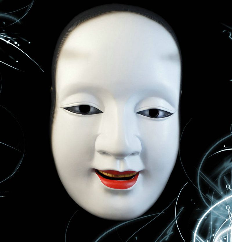 Cheap Japanese Mask Dance Performances Party Halloween Decoration
