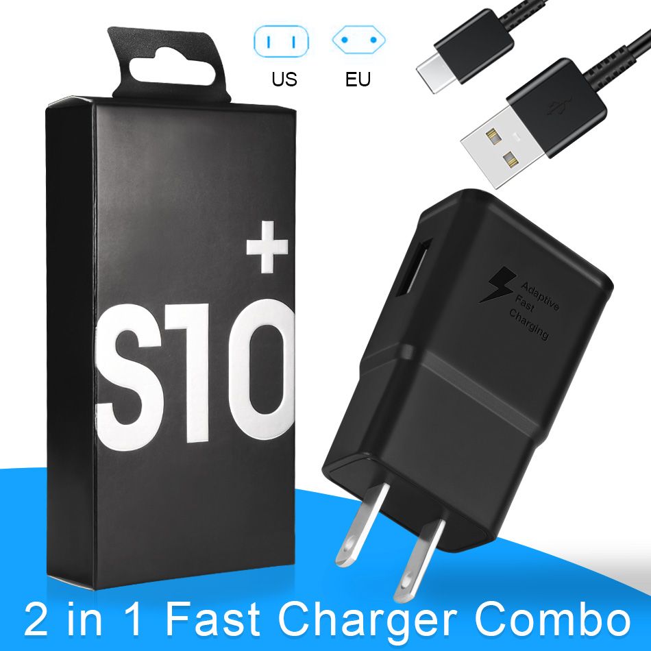 For Samsung S10 Charger Adapter 2 In 1 Fast Charger Combo 78W Wall
