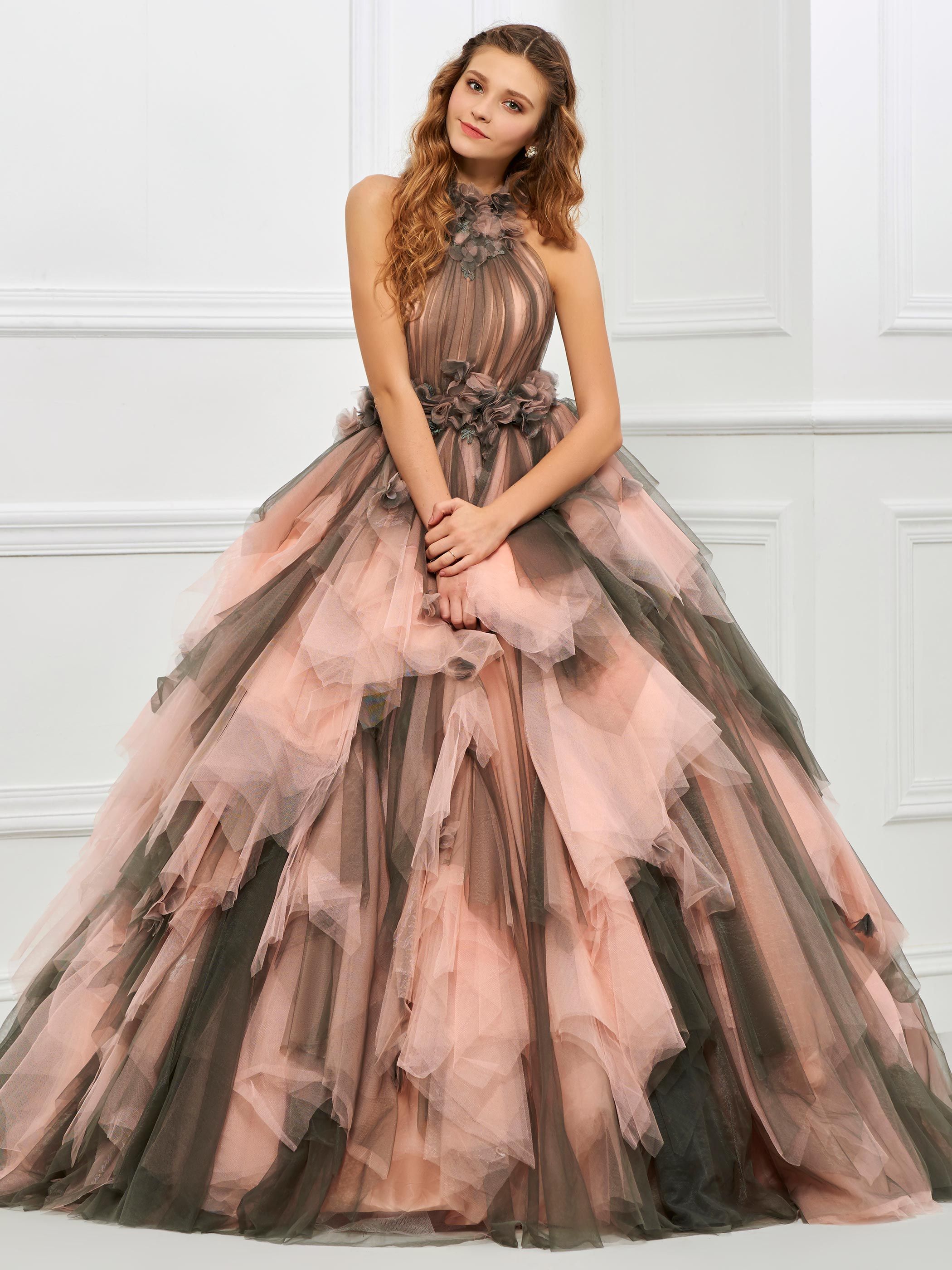 gown with 3d flowers