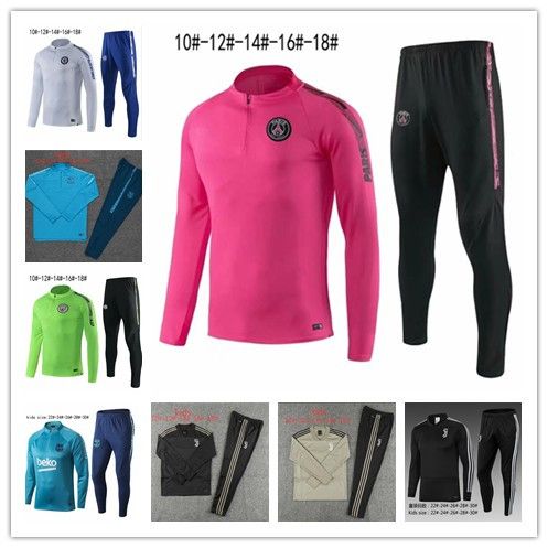 Kinder 19 20 Real Madrid Juventus Paris Trainingsanzug 2019 Psg Jugend Fußball Trainingsanzug Sets Jacke MBAPPE RONALDO Fußball Trikot trainingsanzug kinder real madrid