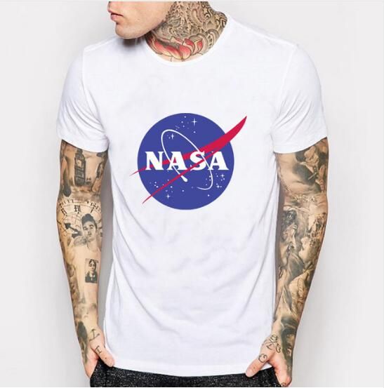 2019 De Retro Camiseta Camisas Gráficos Casual La Algodón Camisa Nasa Harajuku Hombres Space Blanca Negra 0k8OPnwX