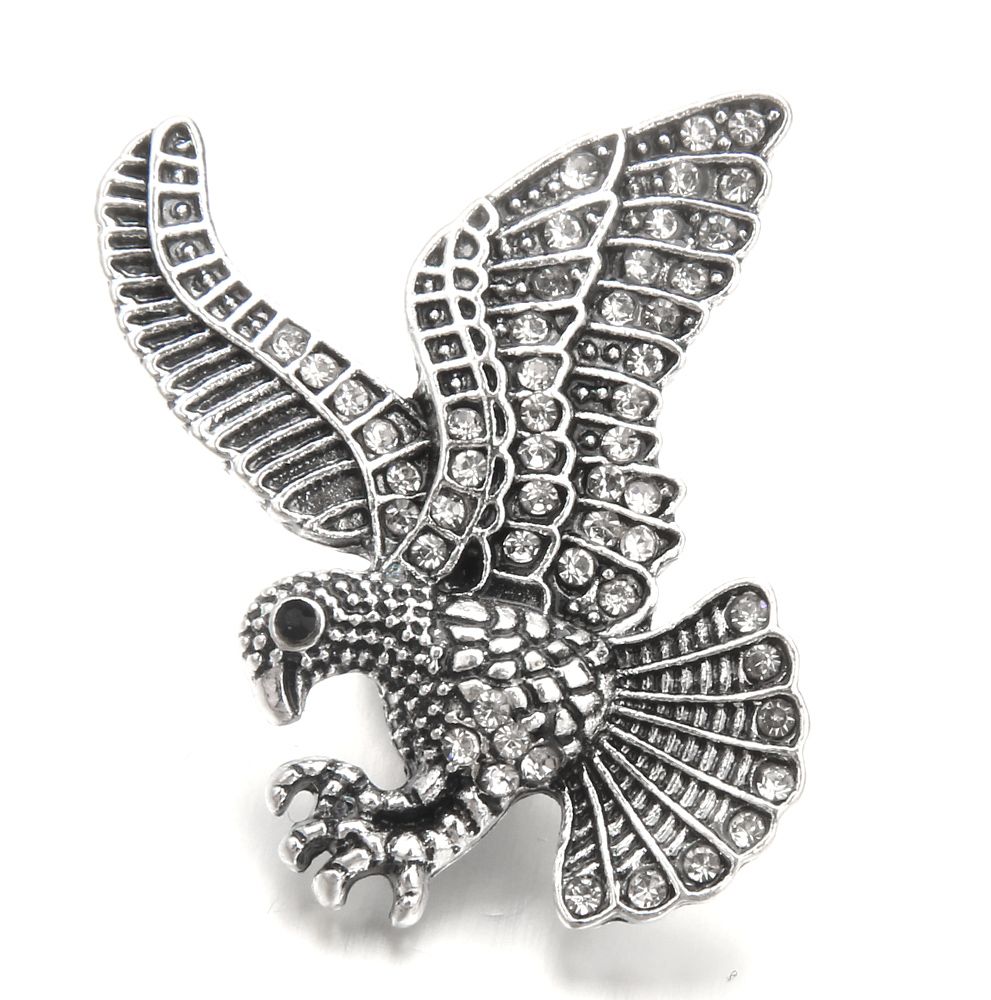 Antique Silver Eagle Snap Jewelry Charm Fit Diy Bracelet Necklace Wholesale Snap Button Jewelry