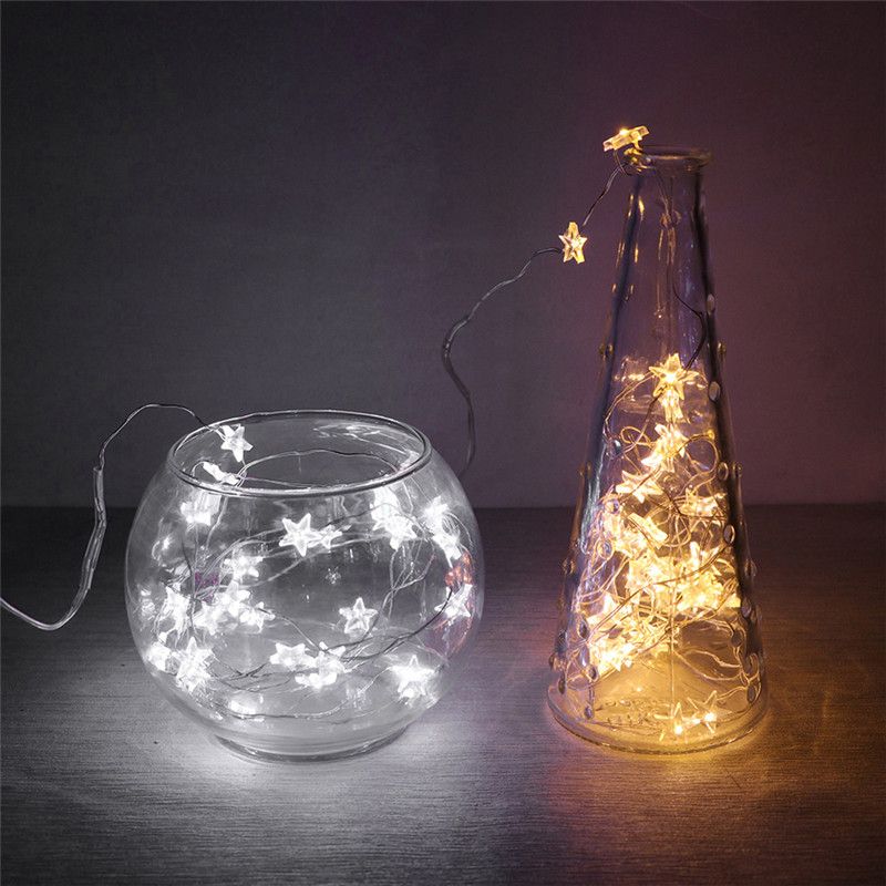 2 3m String Led Lights Decoration Fairy Light Battery Operated Waterproof Star Copper Wire Lamp Indoor Outdoor Wedding