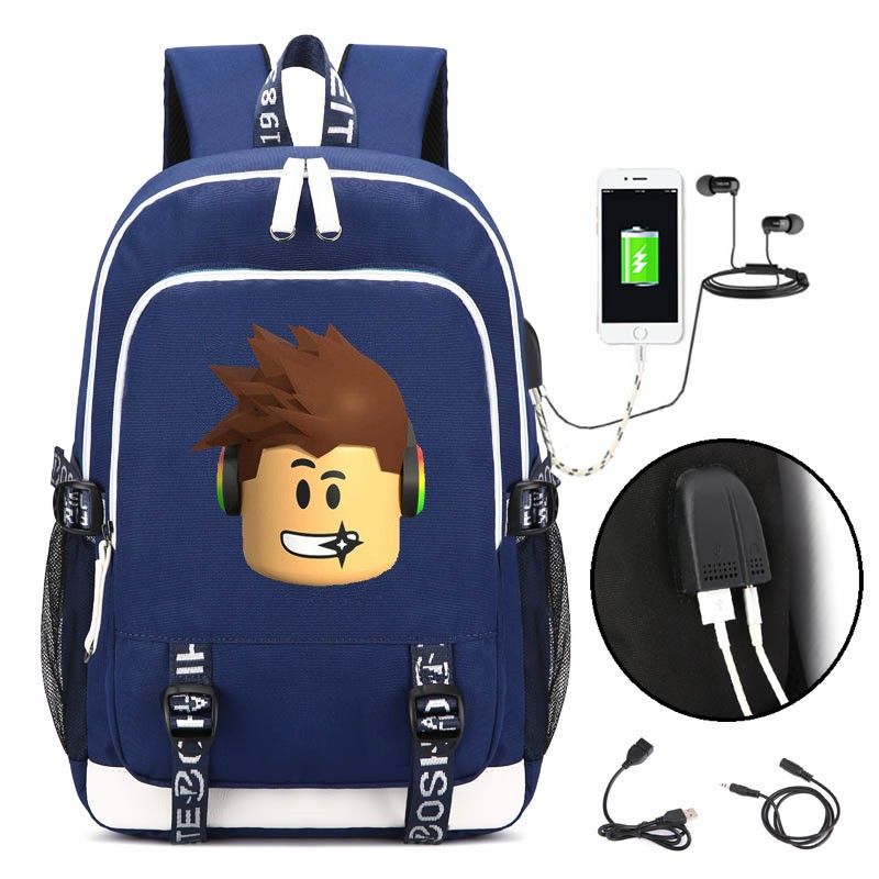 2019 Children School Bag Game Roblox Character Printed Cartoon - 2019 children school bag game roblox character printed cartoon children s usb backpack kids boys girls gift bag action figure toys from beilejia20170702