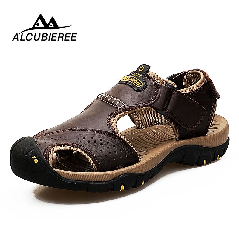 Zapatillas Marca Caminar Aire Hombre Playa Cuero De Suela Deporte Al Sandalias Para Libre Goma Verano Hombres Masculina Genuino iwOZPXuTkl