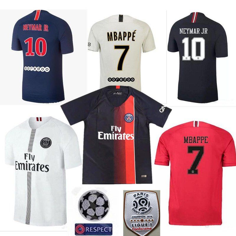 Compre 2019 2020 PSG Camisetas De Fútbol Top Thailand Champions League 19 20 Paris MBAPPE CHOUPO ...
