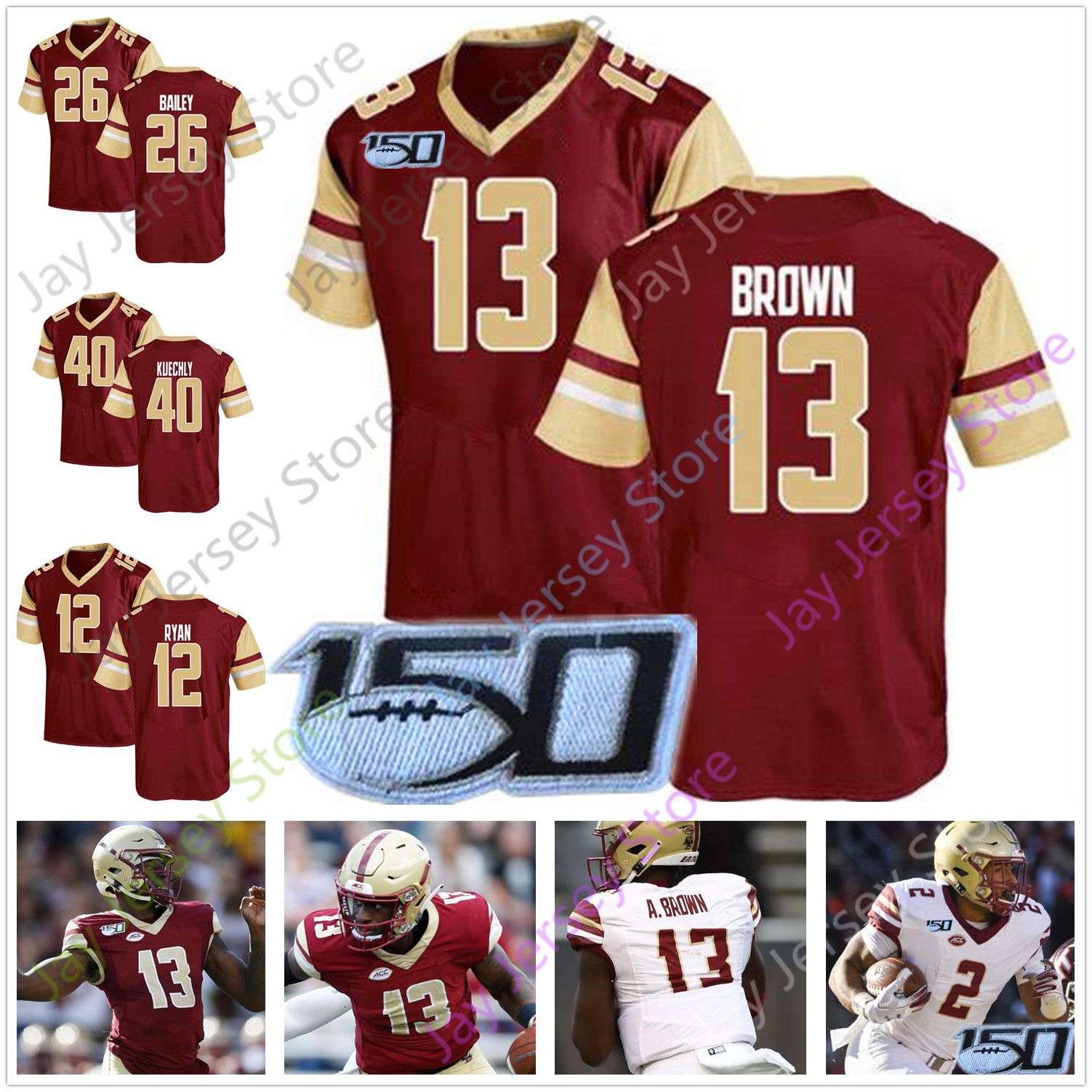 2020 Custom Boston College Football Jersey Anthony Brown AJ Dillon