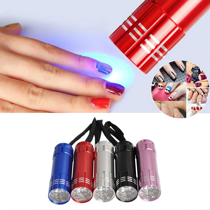 2021 Mini Nail Flashlight 9led Nail Glue Phototherapy Lamp Nail LED