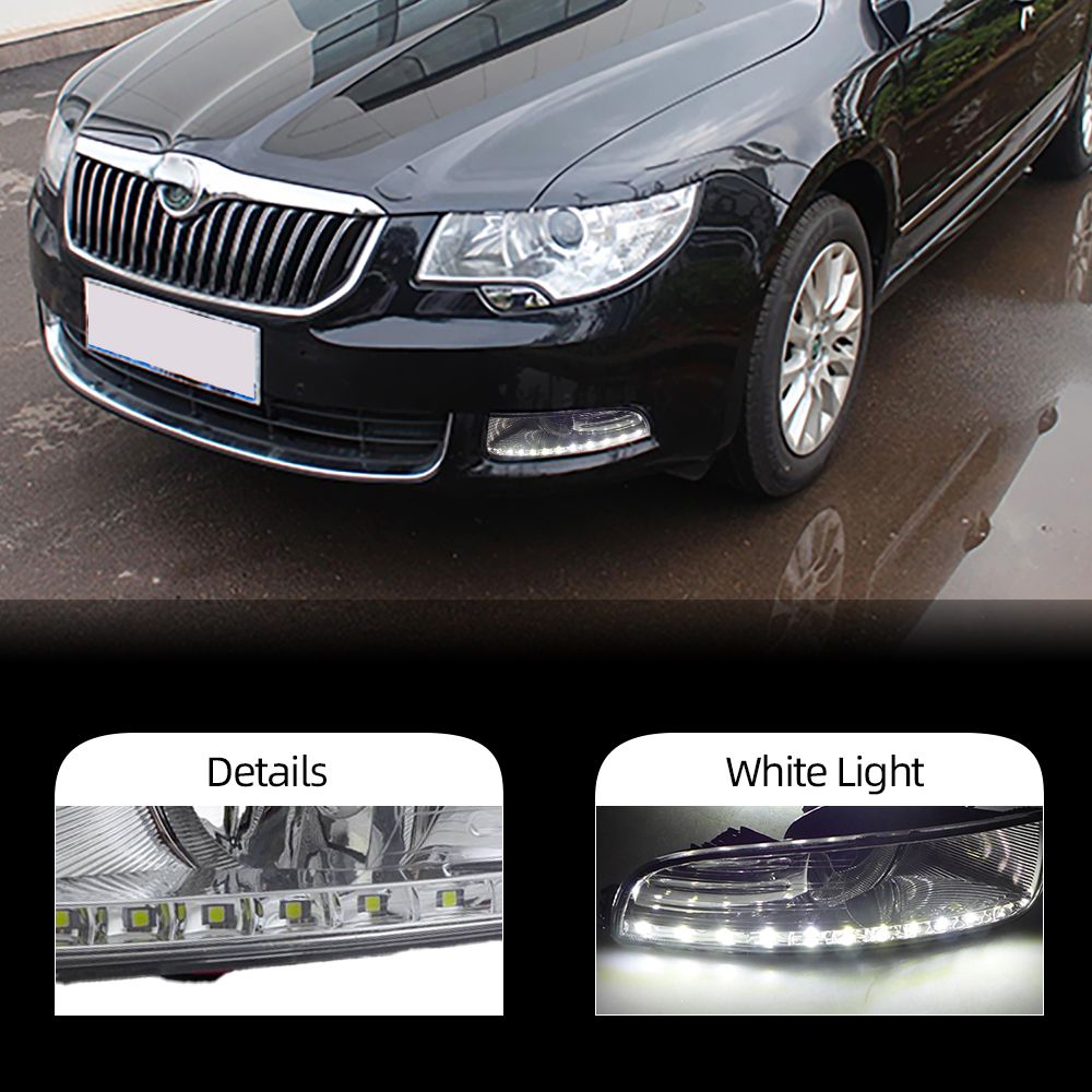 LED Daytime Running Light For Skoda Superb 2010 2011 2012 2013 Car