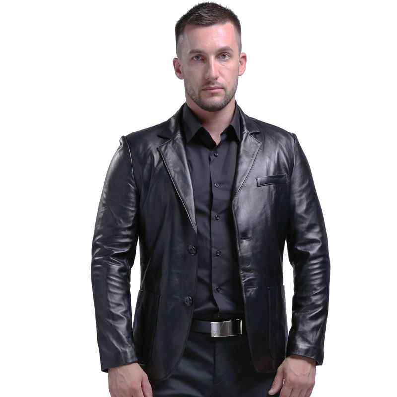 2019 Aibianocel Brand Genuine Leather Jacket Men Slim Fit New Style 2019 Aibianocel Brand Genuine Leather Jacket Men Slim Fit New Style Luxury Lapel Collar Male Suits For Sheepskin From Necksweater