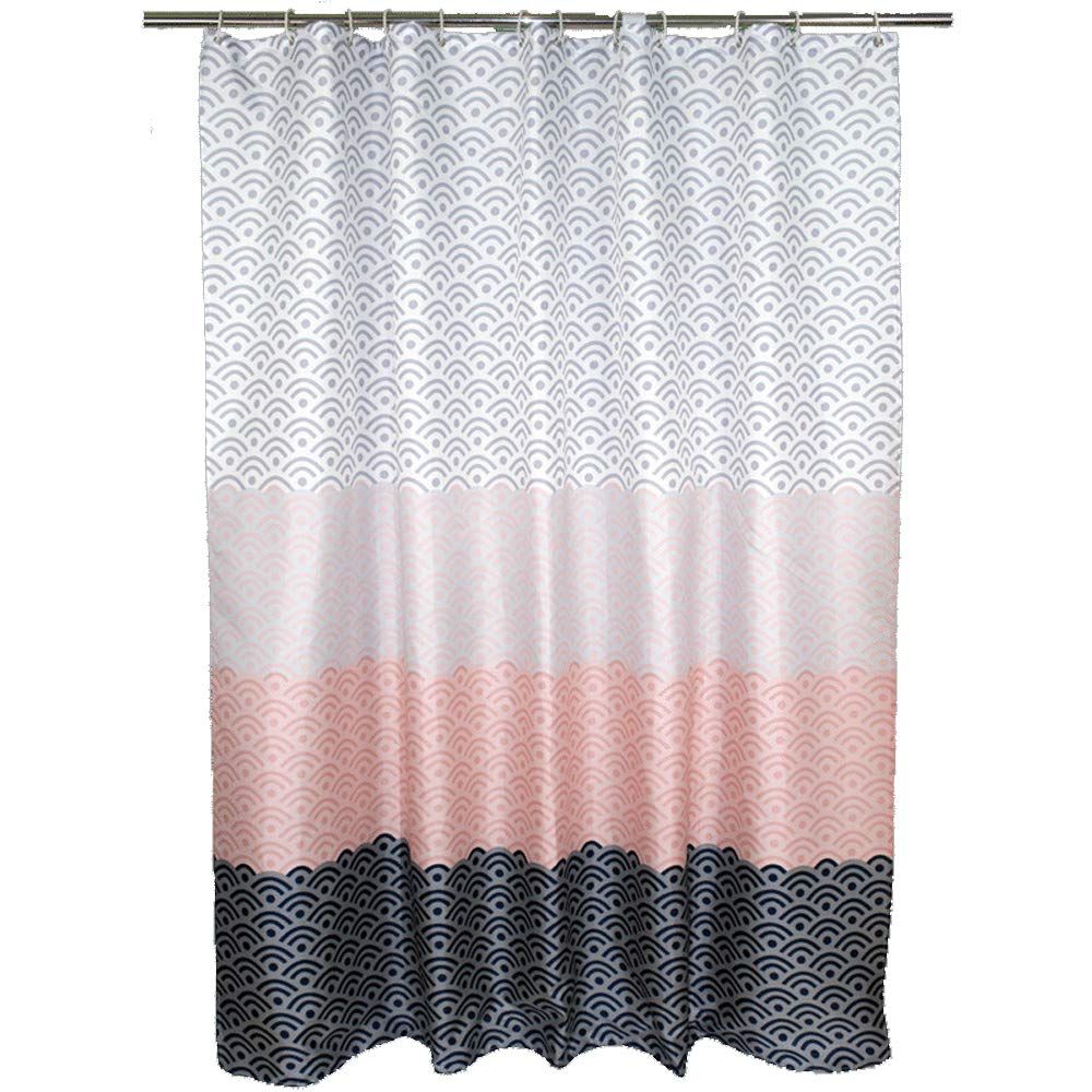 Jarl Home Water Ripple Pattern Bathroom Shower Curtain With