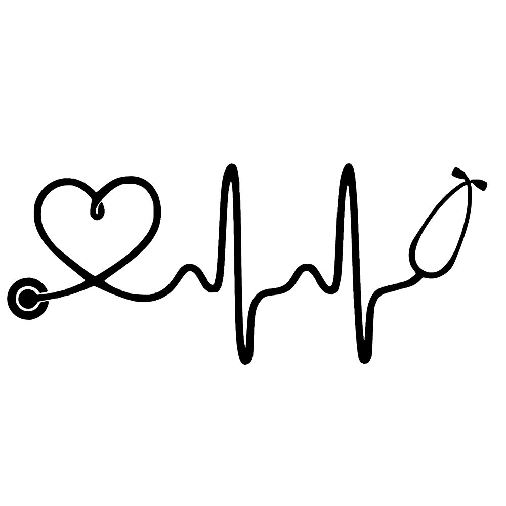 2019 15*6.3cm Nurse Stethoscope Heartbeat Vinyl Decal Stickers Window