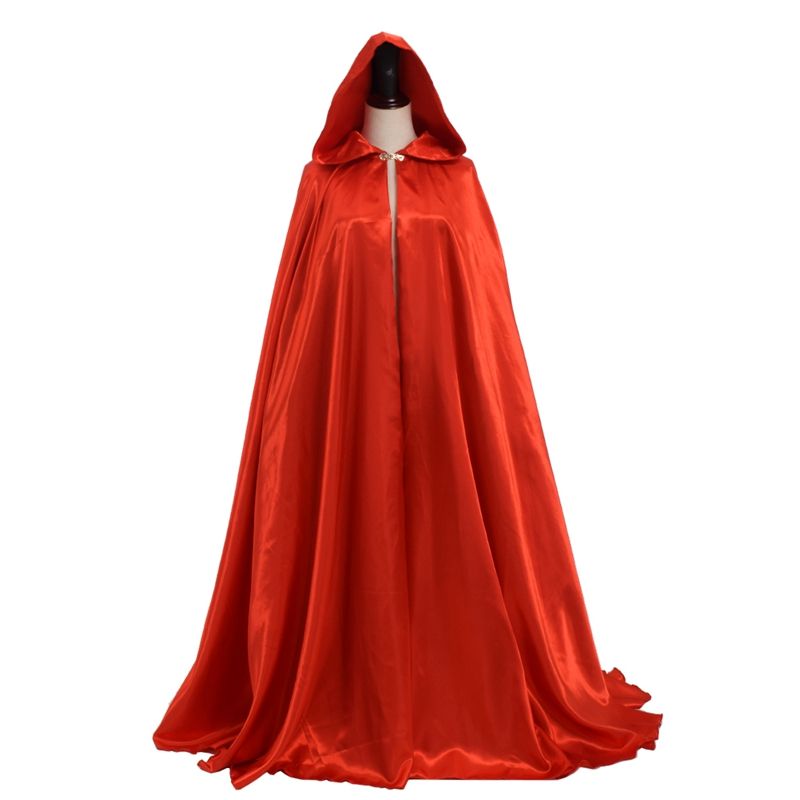 Halloween Cloak For Women Bridal Vintage Adult Female Satin Witch Long ...