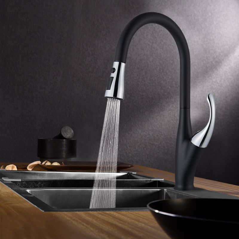 Schwarz Küchenarmatur Deck Montiert Heißer Kaltwasser Mischer Wasserhahn Küche Ziehen Mischer Kran 2 Funktion Auslauf Chrom Griff Schwarz Küchenarmatur Deck Montiert Heißer Kaltwasser Mischer Wasserhahn Küche Ziehen Mischer Kran 2 Funktion Auslauf Chrom Griff