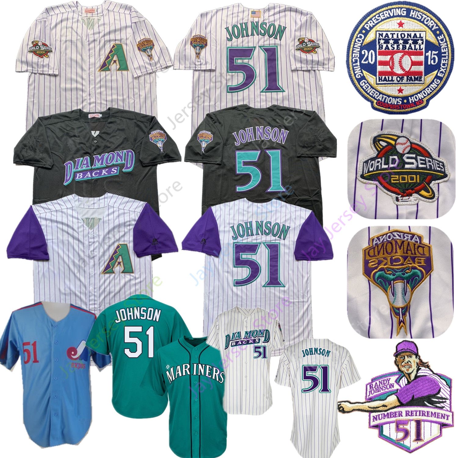 2019 Randy Johnson Jersey Cooperstown 2001 World Series 2015 Hall Of
