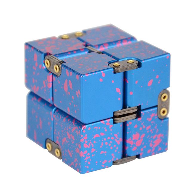 Fidget Cubes Infinity Cube Metal Aluminum Pressure Reduction Educational Gold