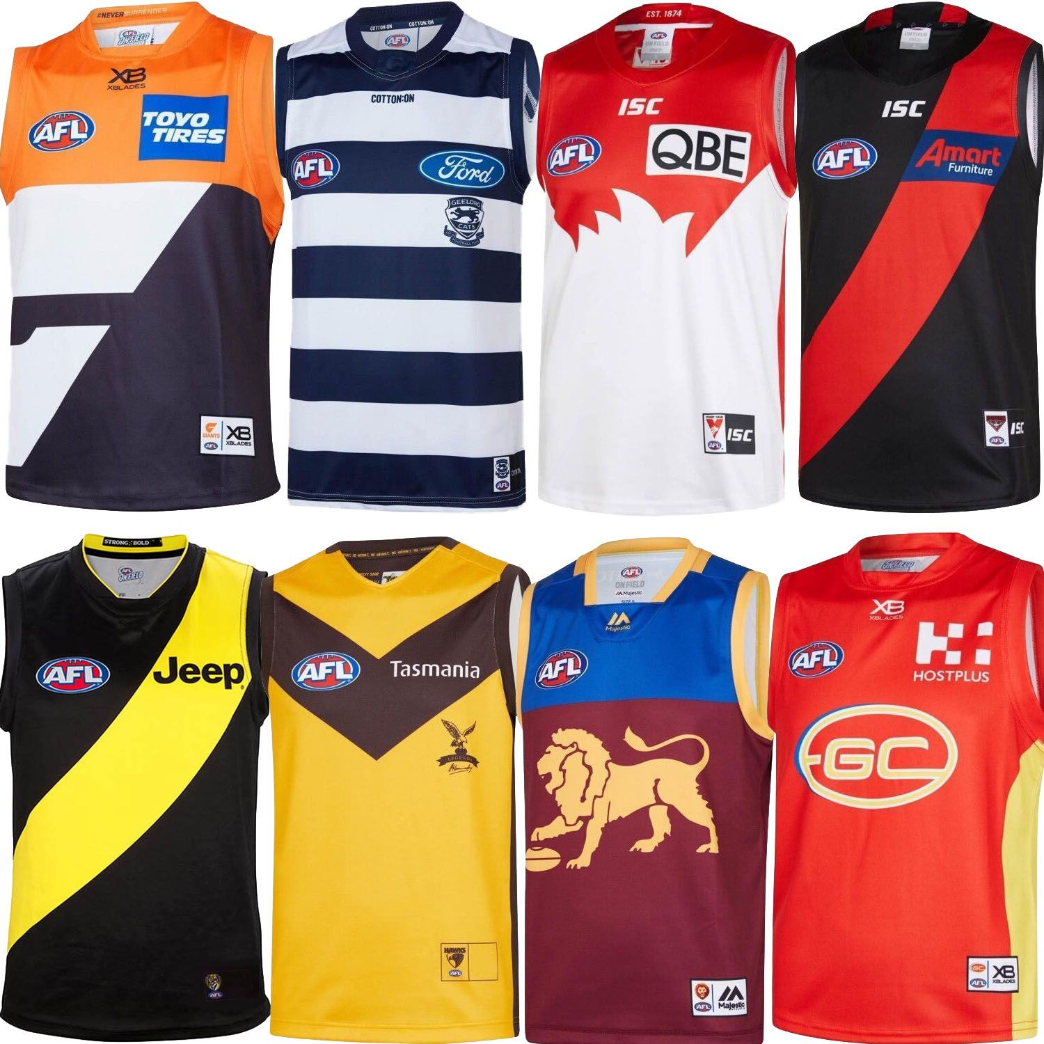 2021 2019 2020 All AFL Jersey GWS Giants Geelong Cats Essendon Bombers