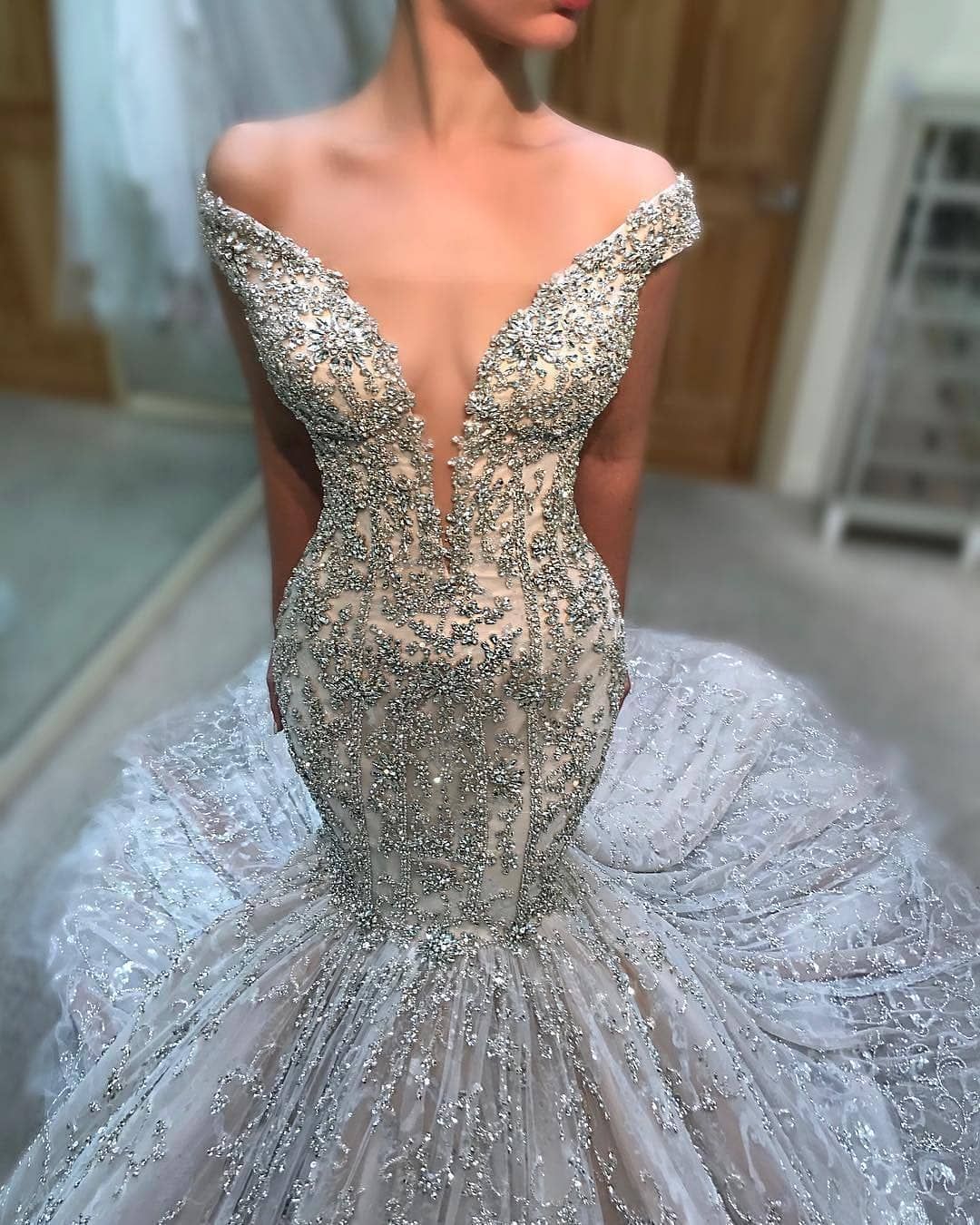 mermaid sequin bridal gowns