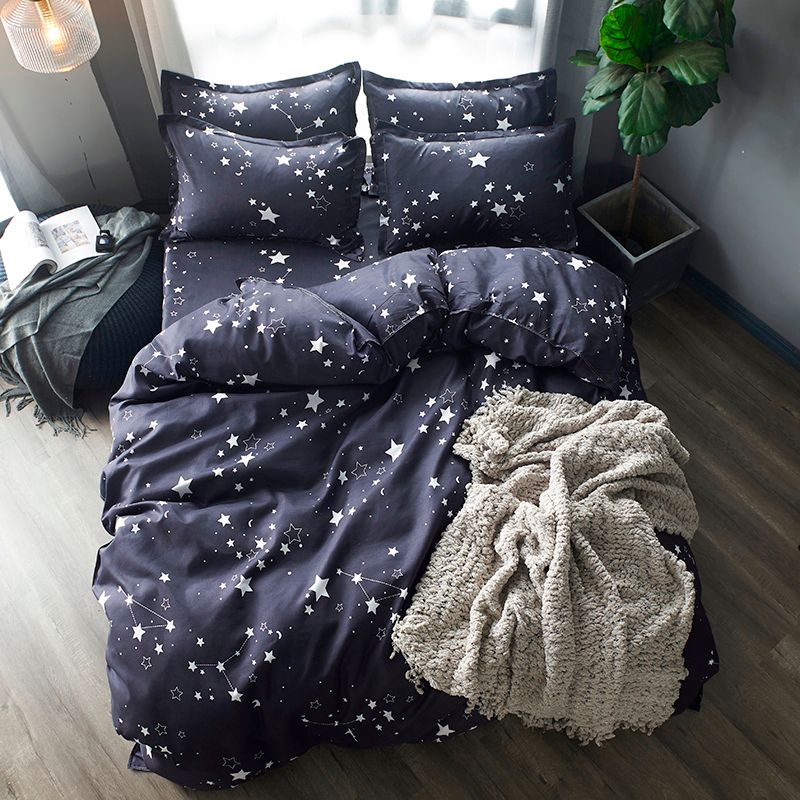 Home Textile Kids Bedding Set Blue Little Star Twin Full Queen King Size Duvet Cover Bedsheet Pillowcase Bed Linen Bedclothe