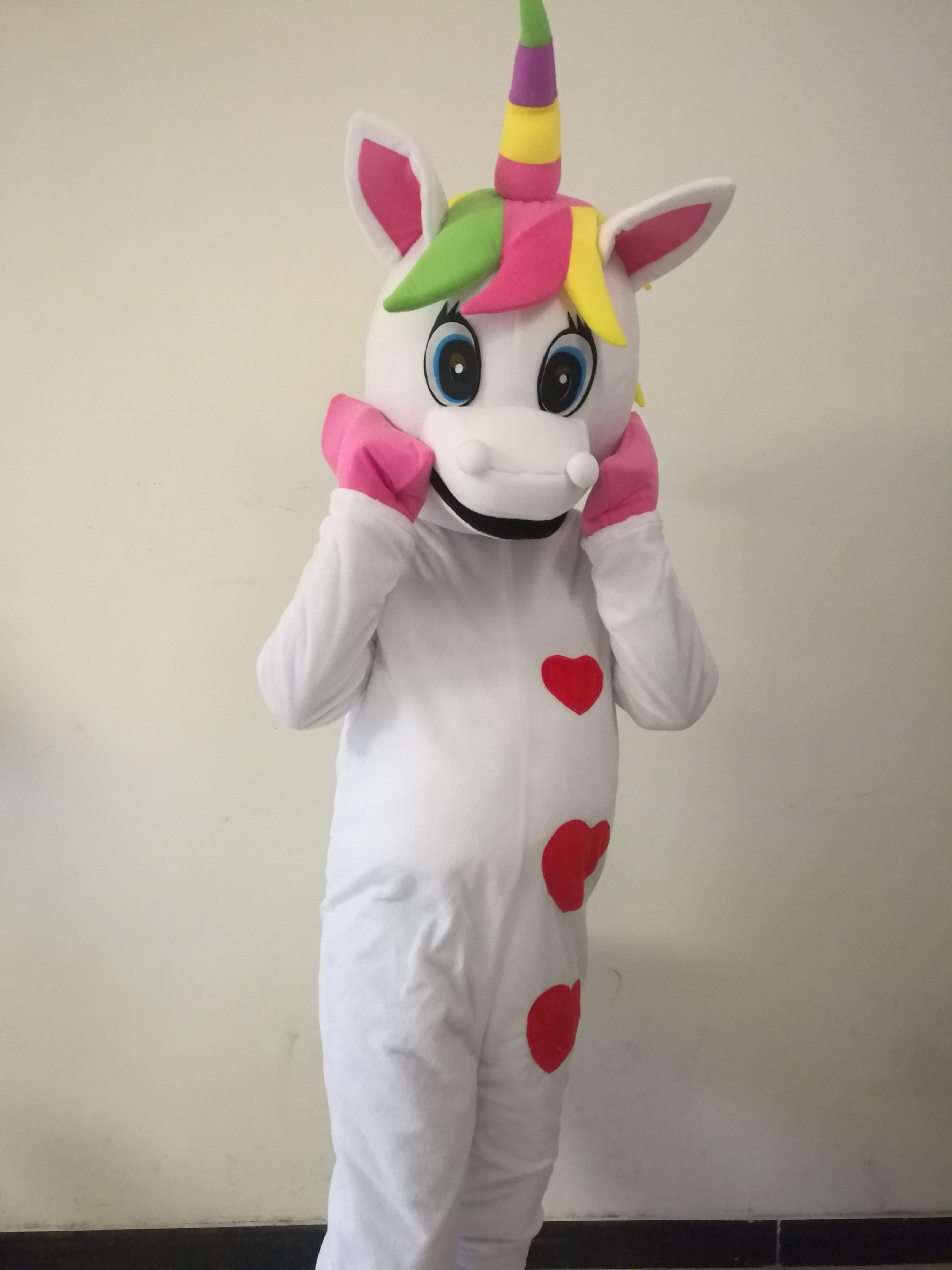 Factory Outlet Unicorn Mascot Costume Pony Mascotte Costume Rainbow
