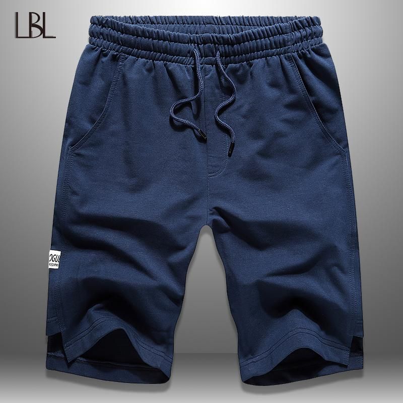 Lbl Solid Shorts Men Summer Workout 7 Color Mens Beach Shorts Drawstring Short Pants Man Bodybuiding Board Sportswear Xxl