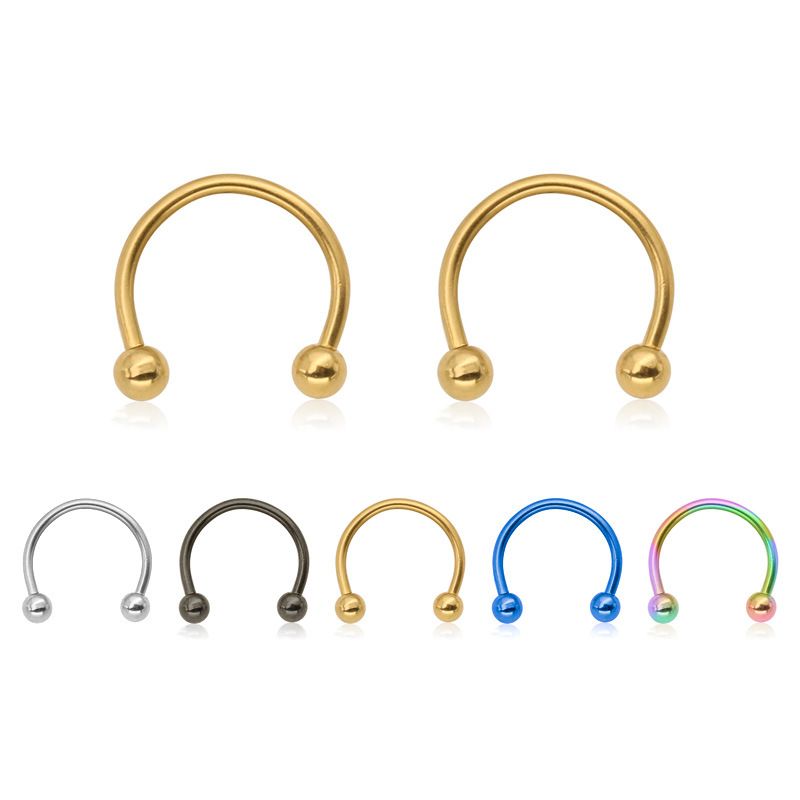 2019 Horseshoe Septum Ring 316L Stainless Steel Titanium Eyebrow Nail