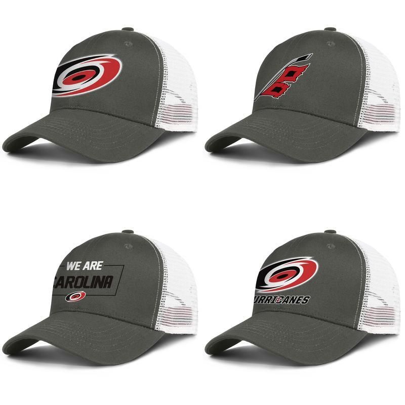 Men Mesh Hats Carolina Hurricanes Ice Hockey Red Black Womens