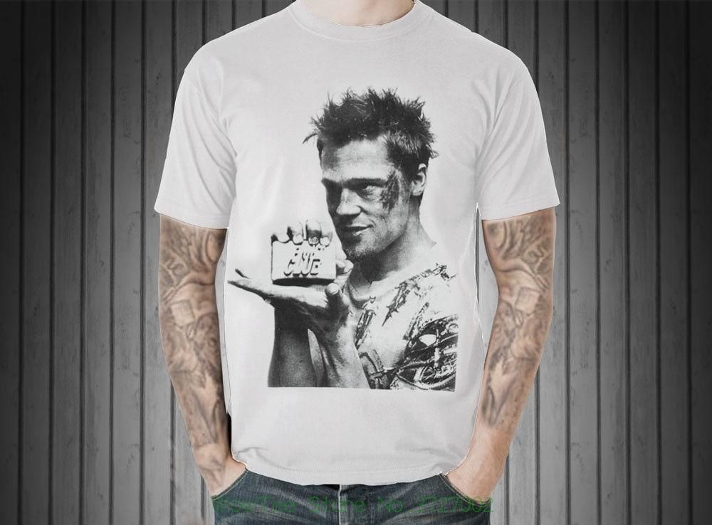 brad pitt vtg retro graphic men t shirt fight club movie hollywood retrographic