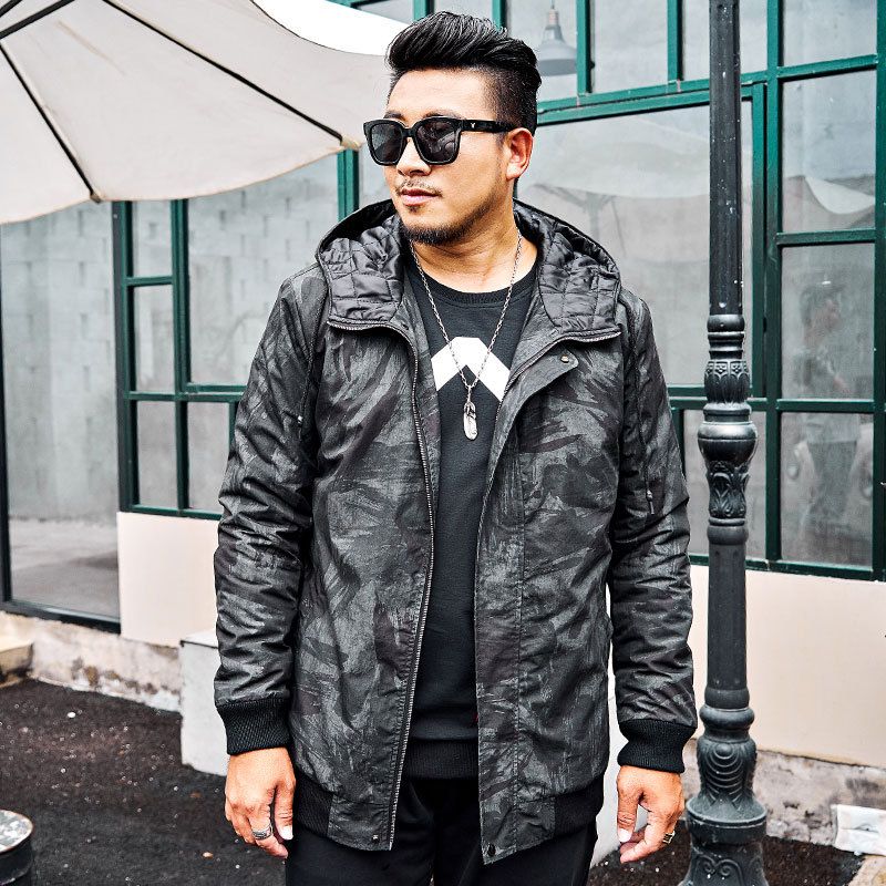 2018 New Men S Loose Hooded Jacket Fashion Long Cotton Winter Black Warm More Size Xl 4xl 5xl 6xl