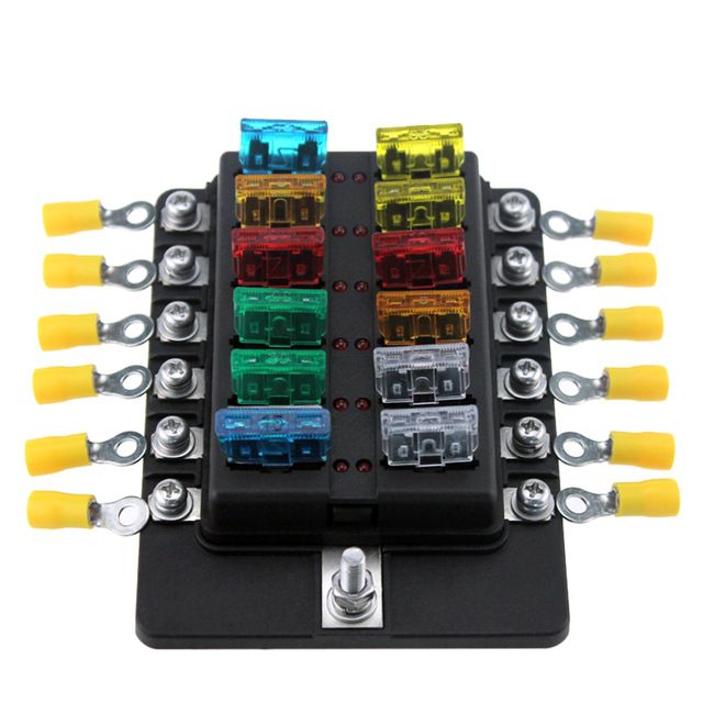 12 way blade fuse box holder fuse blocks led indicator fuses Marine Fuse Terminal Block 12 way blade fuse box holder fuse blocks led indicator fuses terminals for car boat marine caravan truck 12v 24v led in car lights led lamp car from