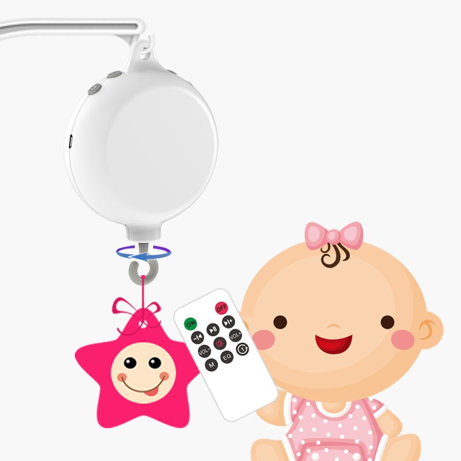 2021 Digital Baby Crib Mobile Music Box W/ Remote Controller, Battery